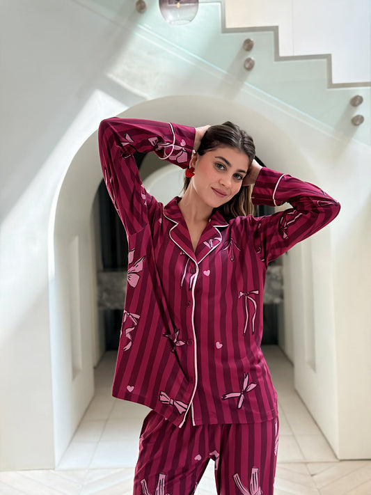 Self love cotton /Berry Bows in Fuchsia