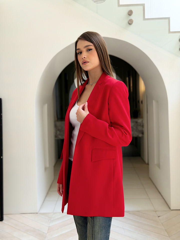 SLIM FIT RED BLAZER