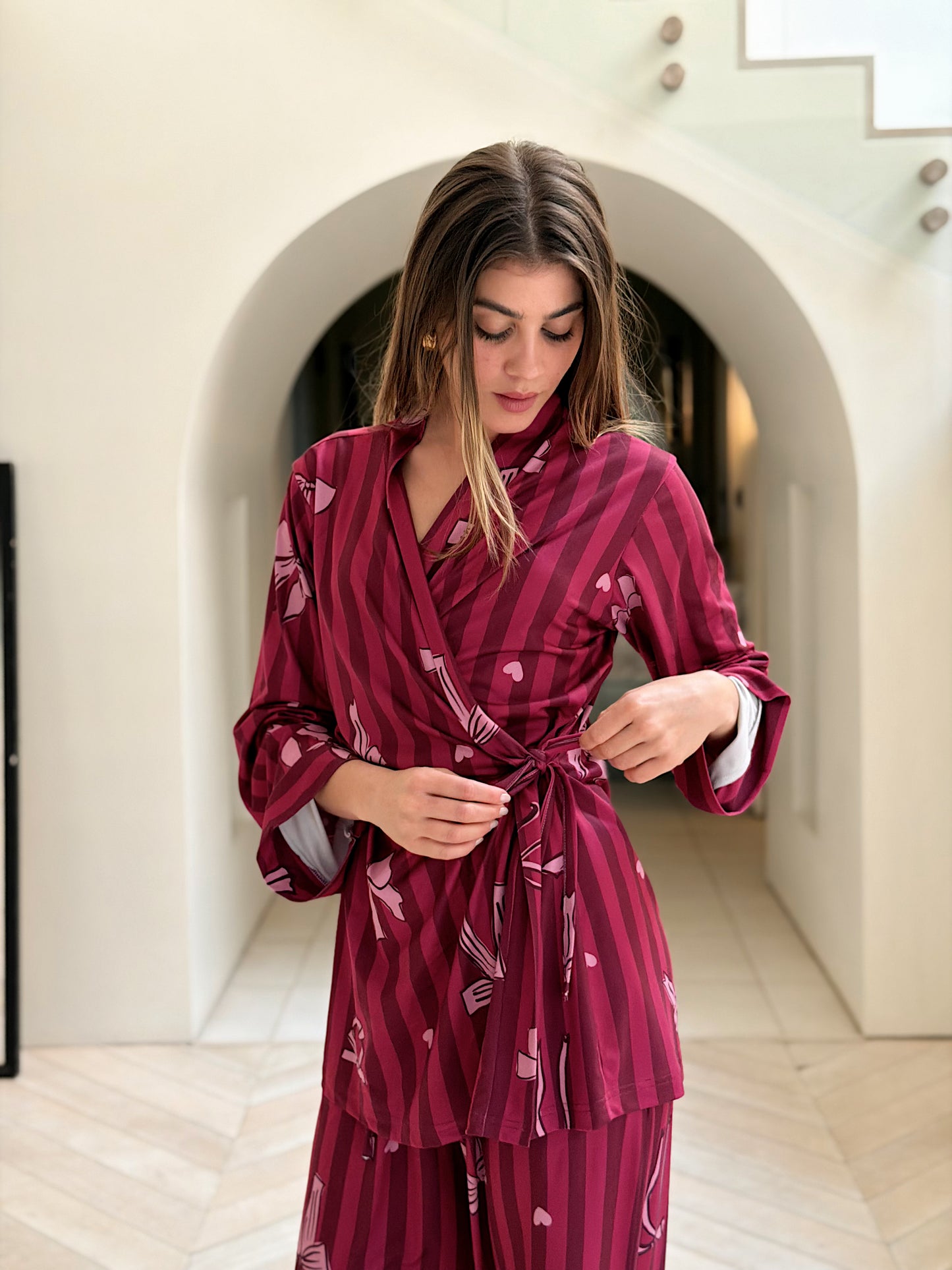 Self love cotton /Berry Bows in Fuchsia