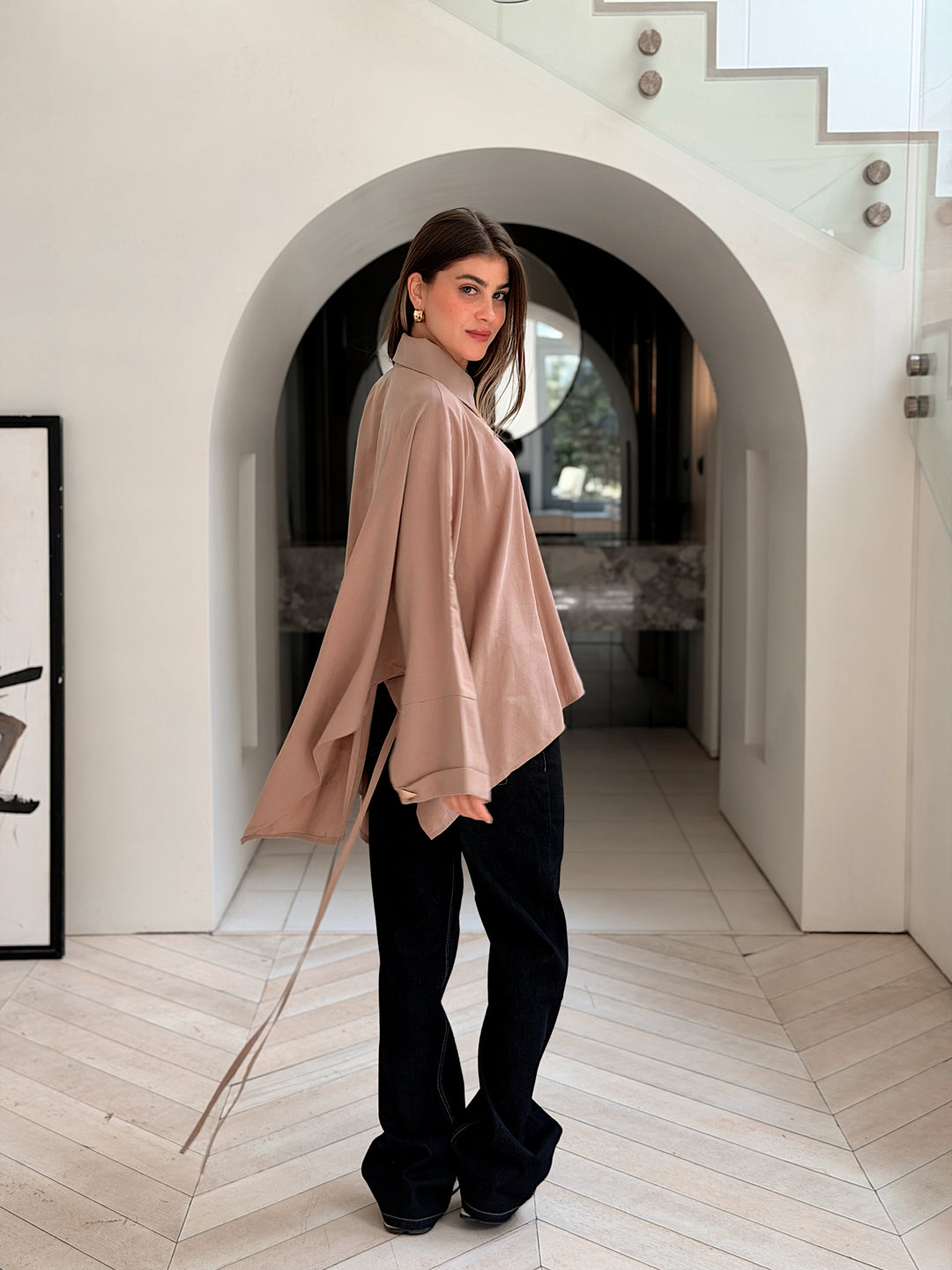 Effortless Flow blouse in Beige