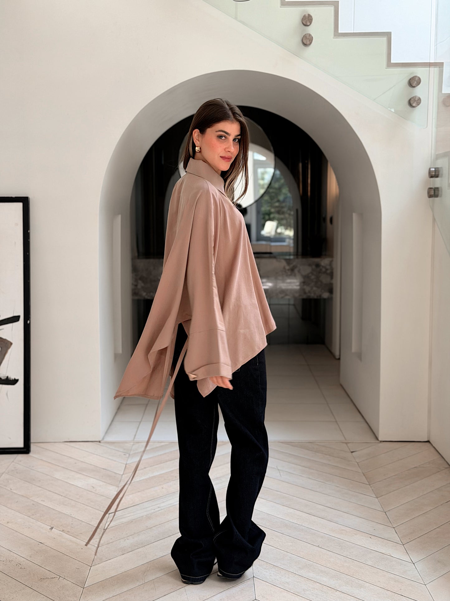 Effortless Flow blouse in Beige