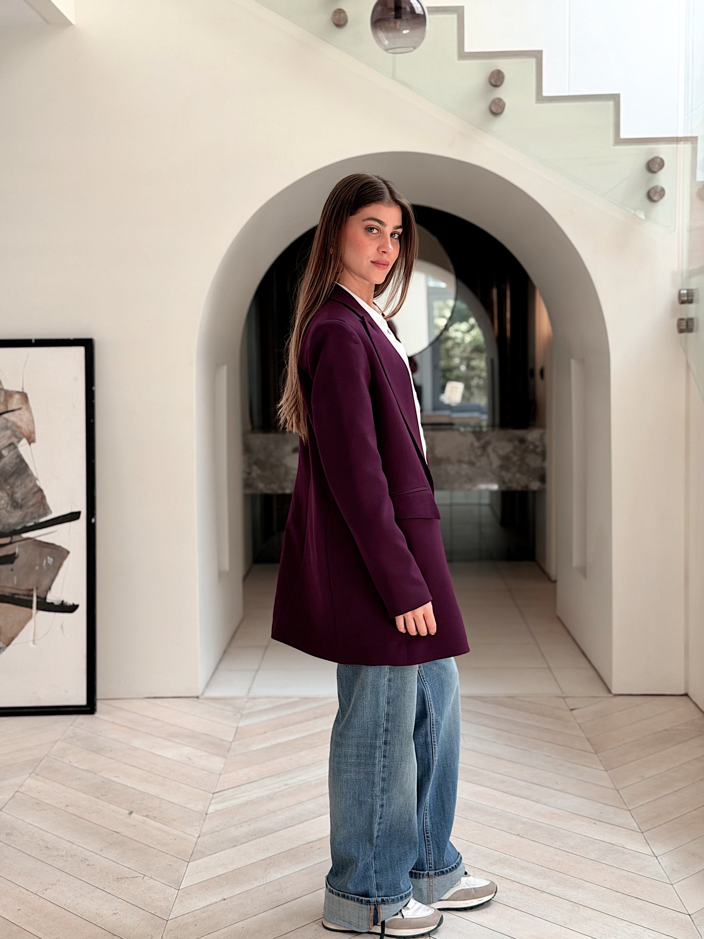 Slim fit Blazer in burgundy