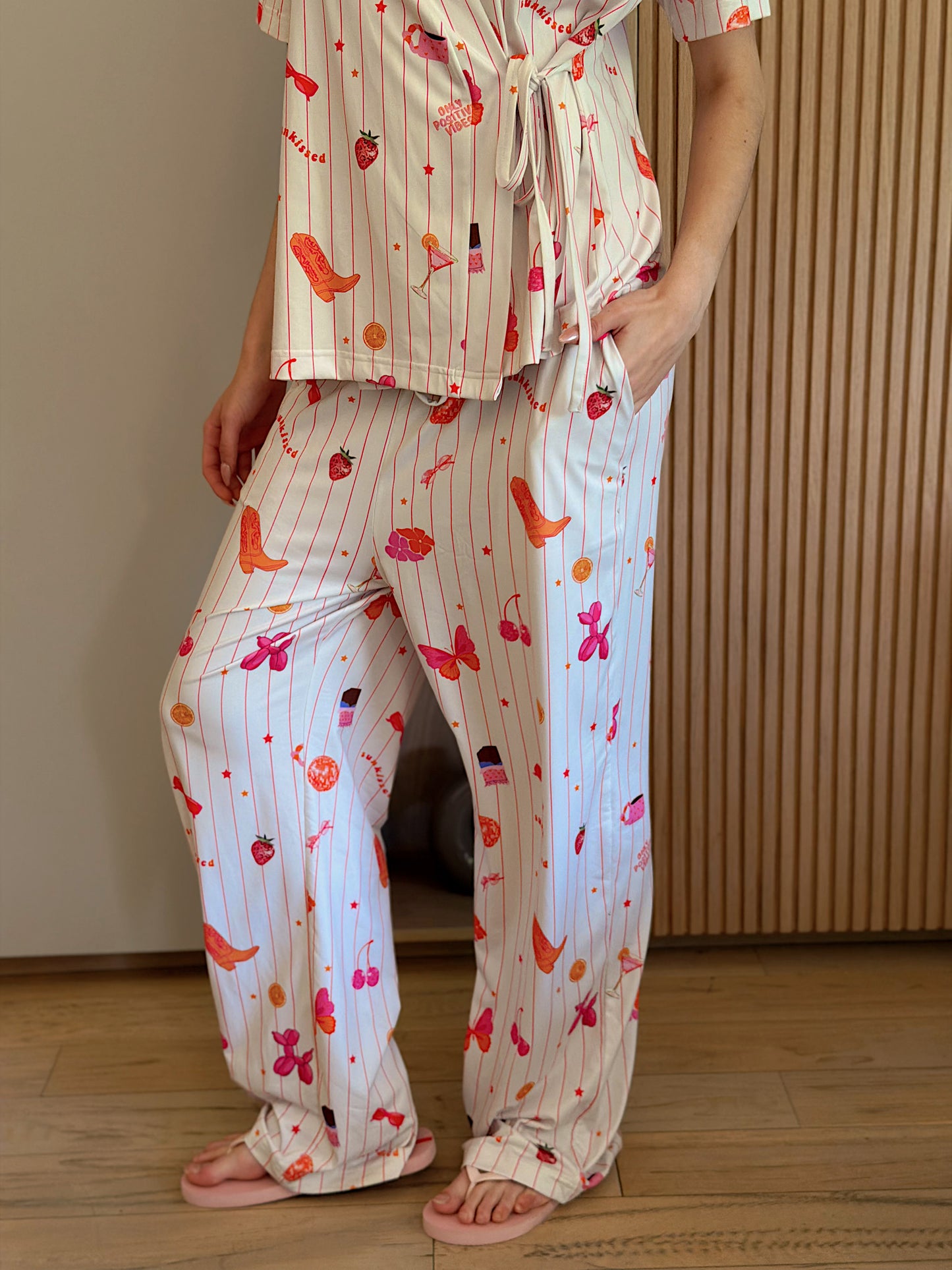 Self love cotton warp-style pajama  /Coffe