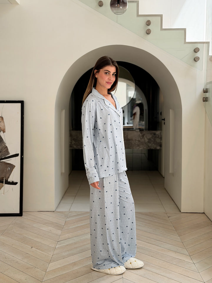 Self love cotton / little heart in Blue pajama only