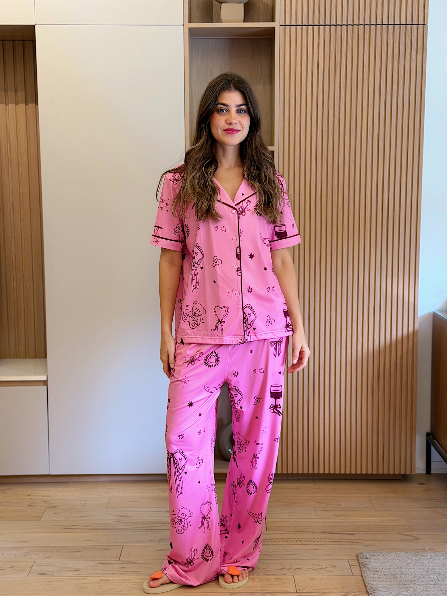 Self love cotton Button -up pajama/ just a girl