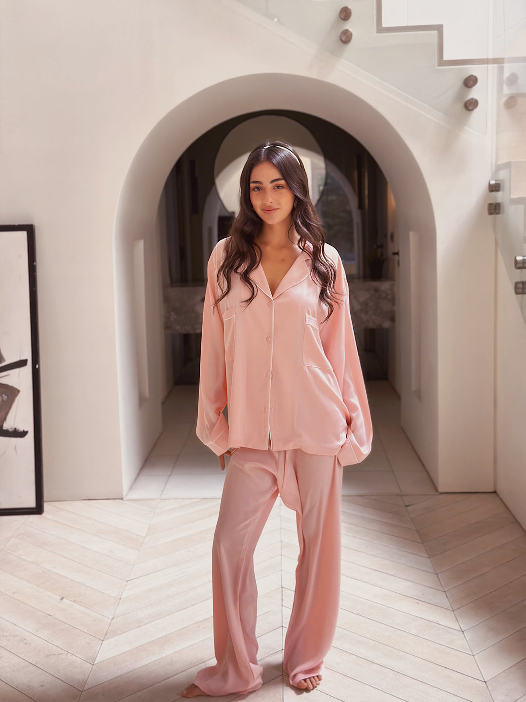 Self love satin /Dream lace in rose pajama only