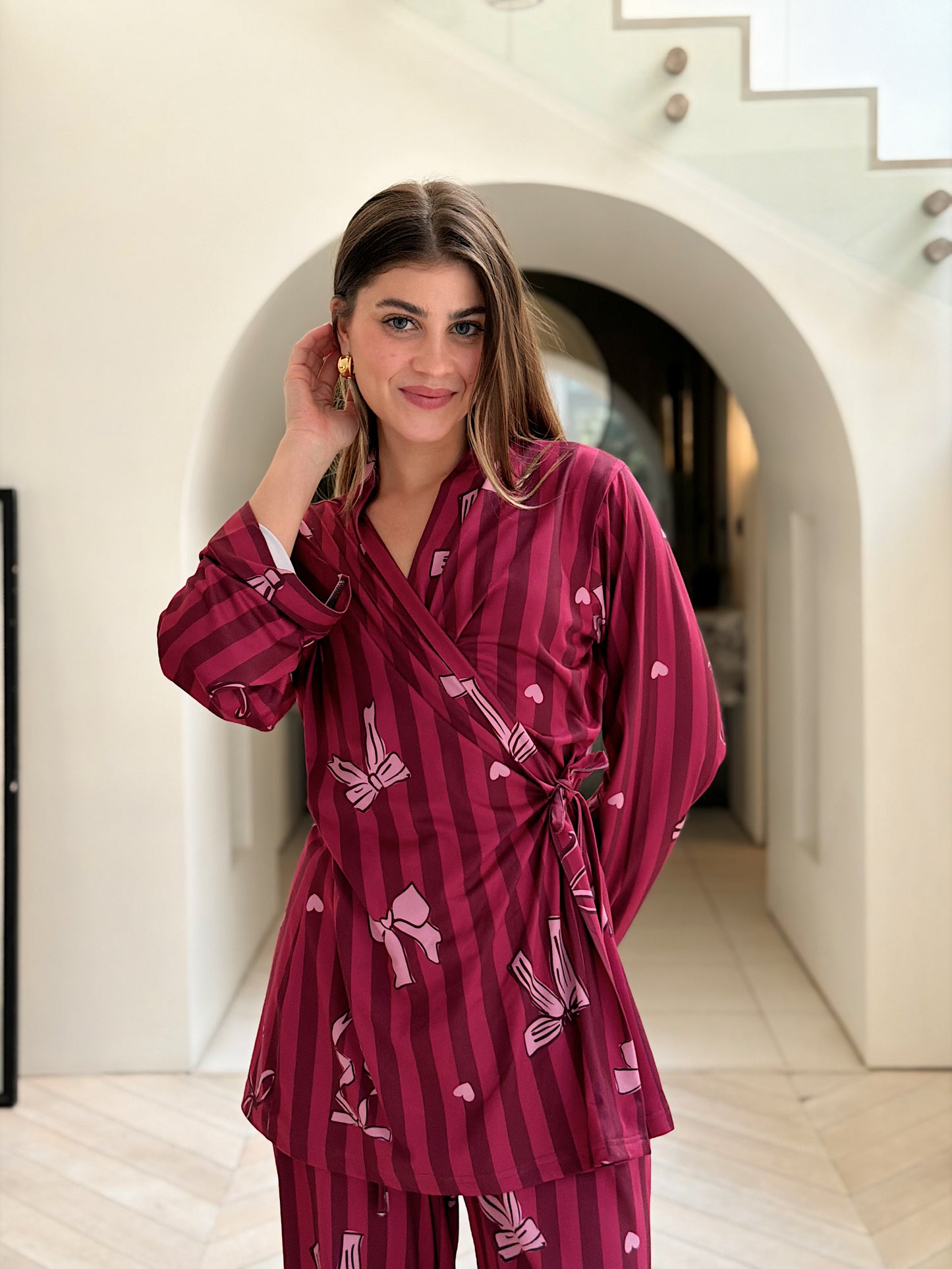 Self love cotton /Berry Bows in Fuchsia