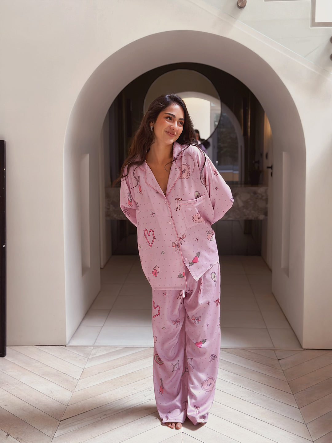 Self love cotton /Angle mood in pink pajama only