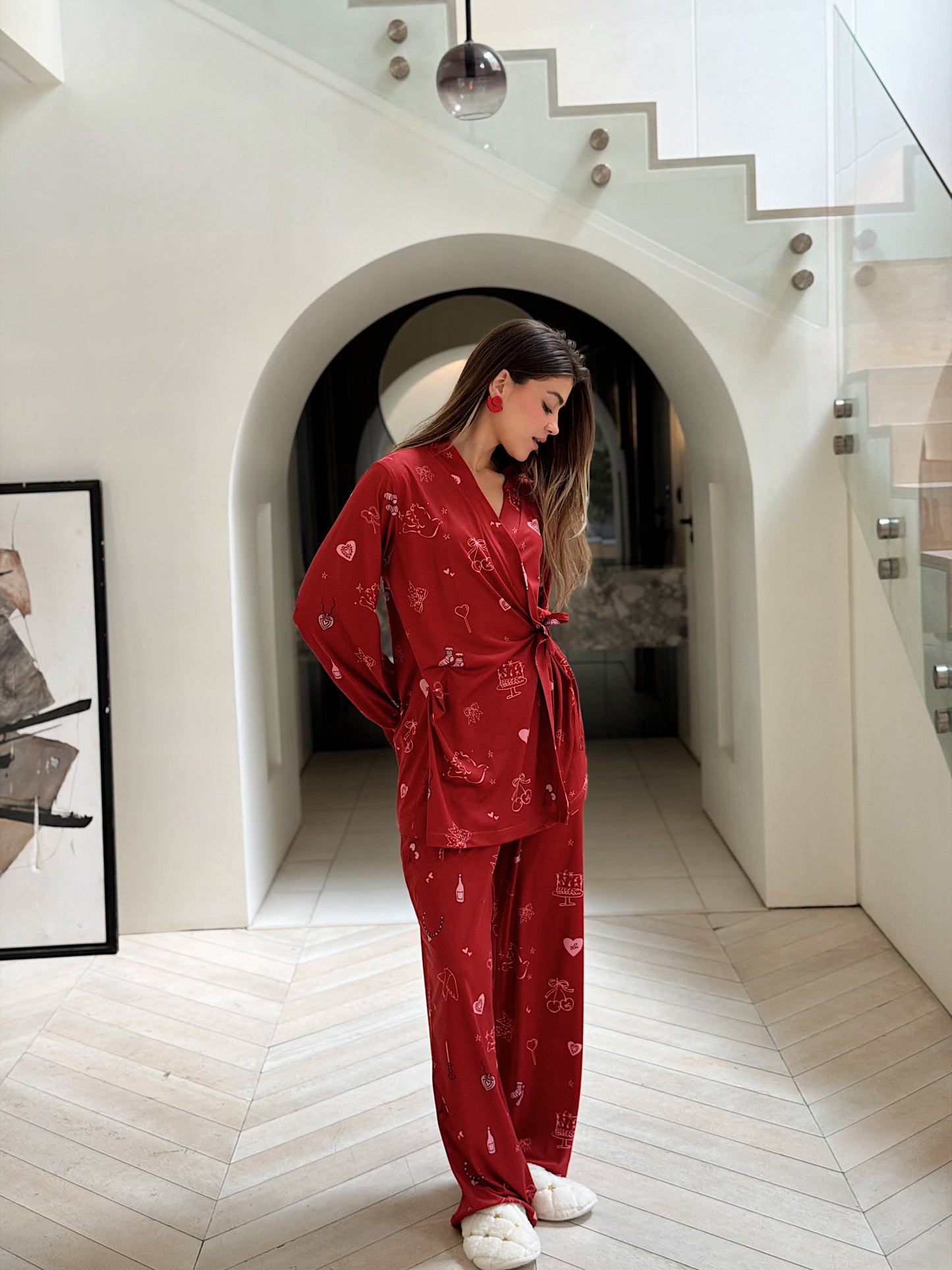 Self love cotton/ Angle mood in red pajama only