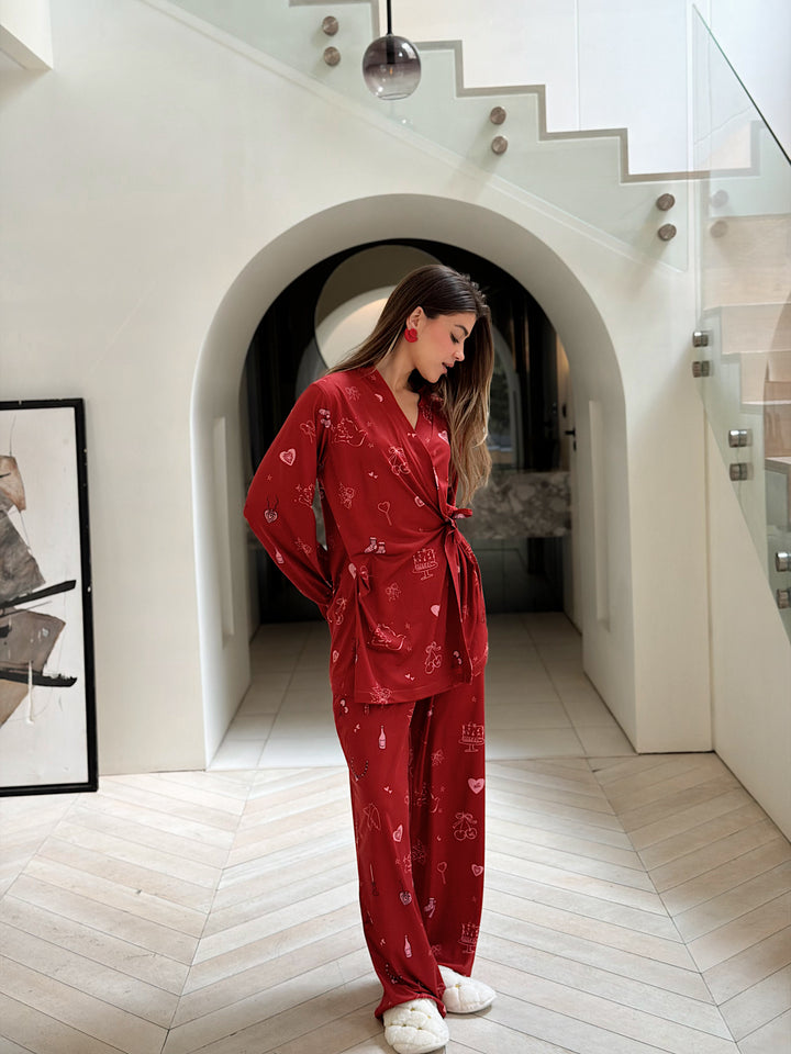 Self love cotton/ Angle mood in red pajama only