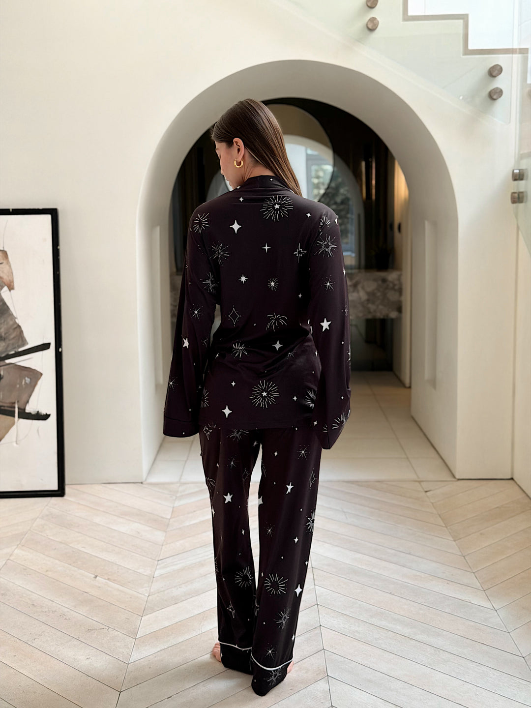 Self love cotton/ Midnight stars in black pajama only