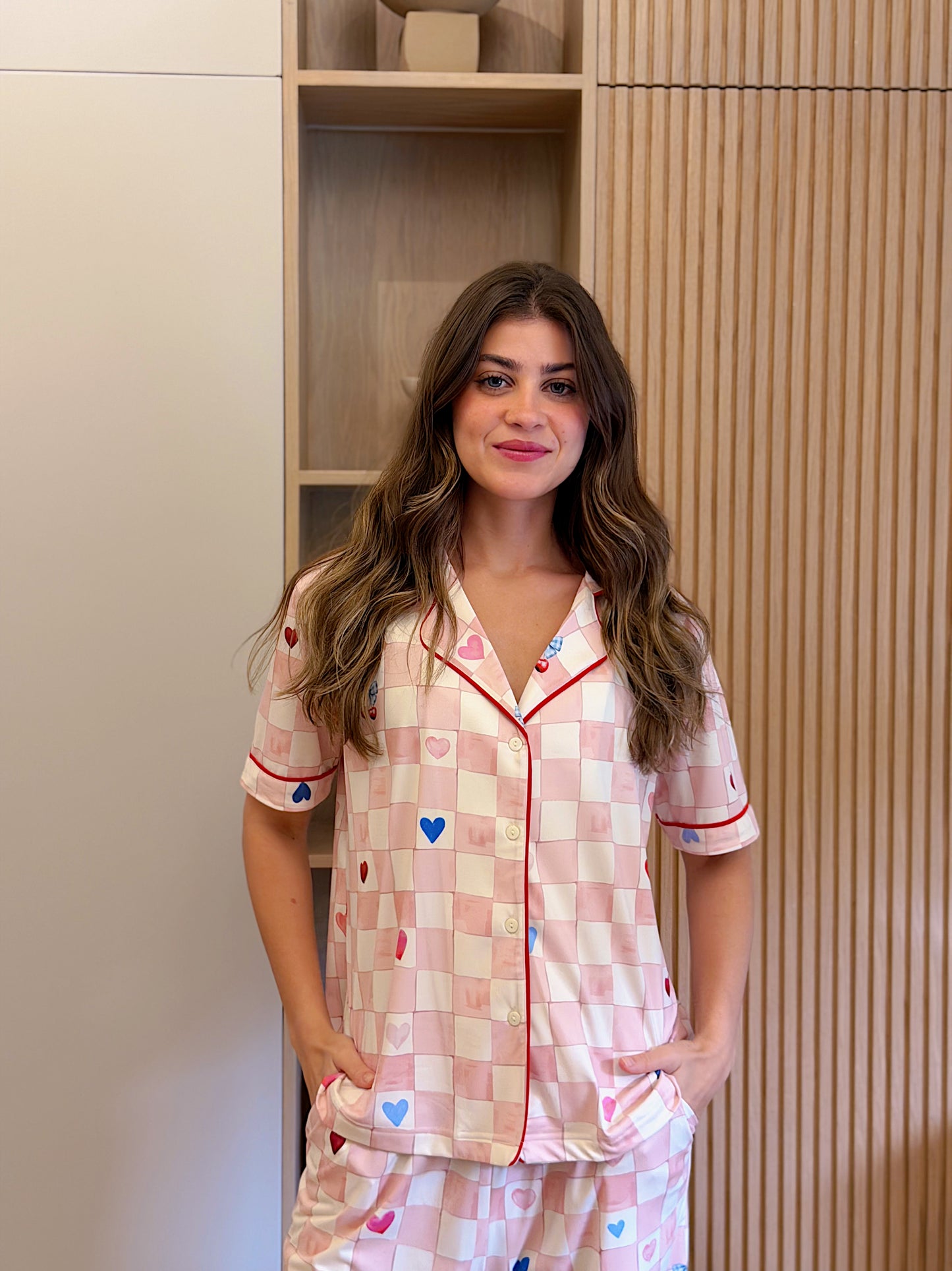 Self love cotton Button -up pajama / sweetest in Pink