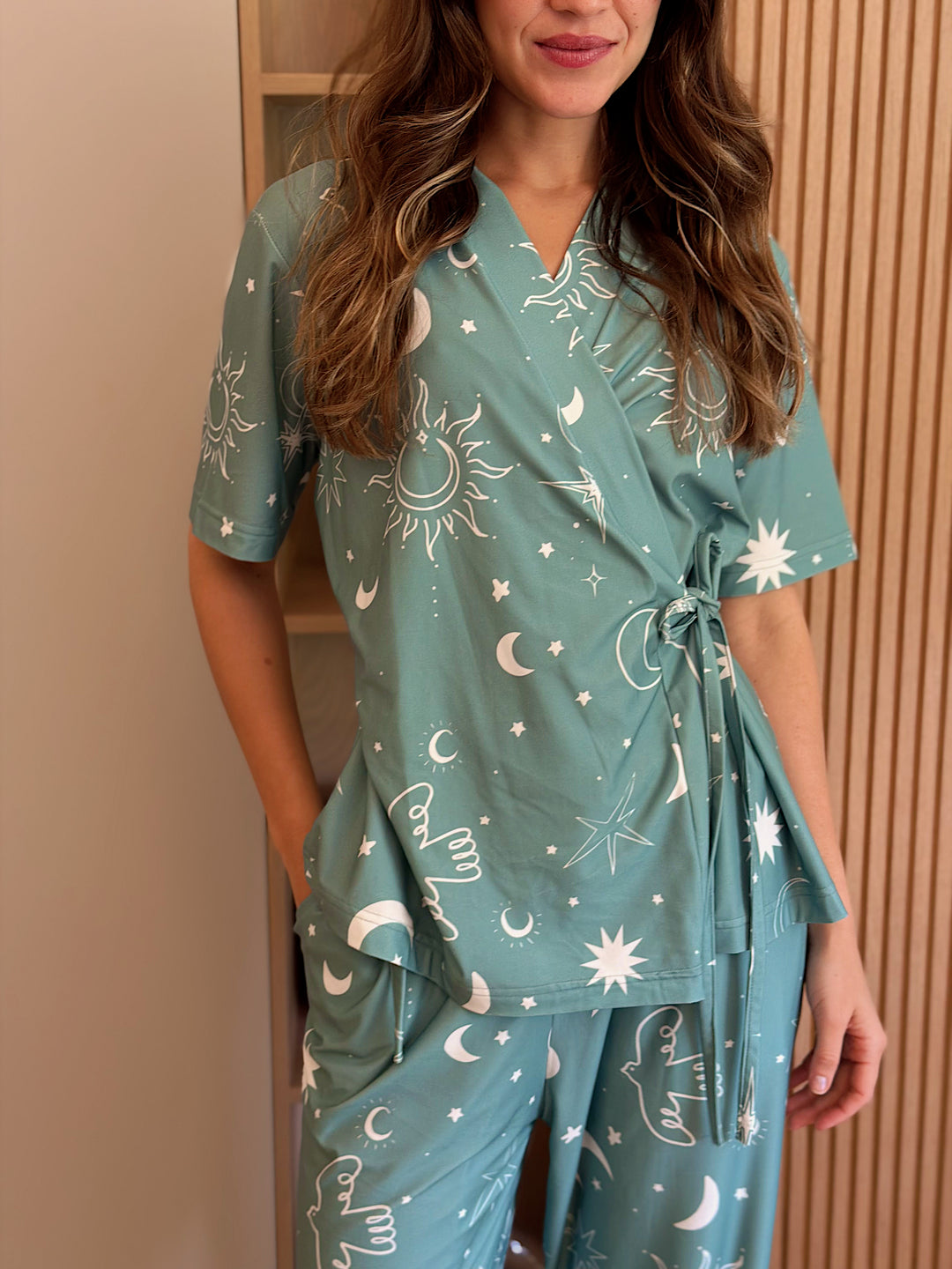 Self love cotton warp-style pajama  /Moon