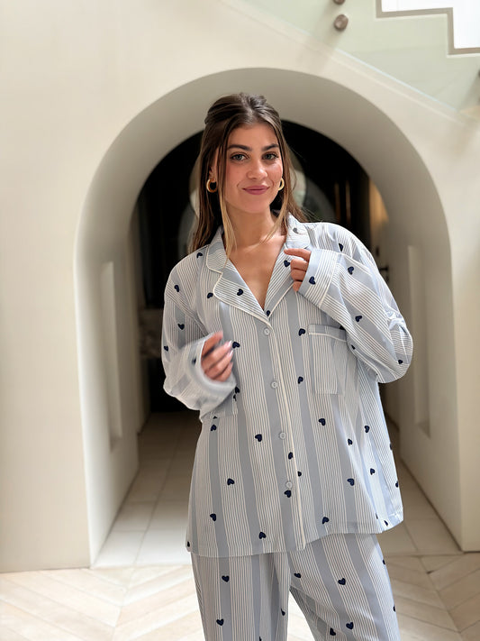 Self love satin/ lovely lines in Blue pajama only