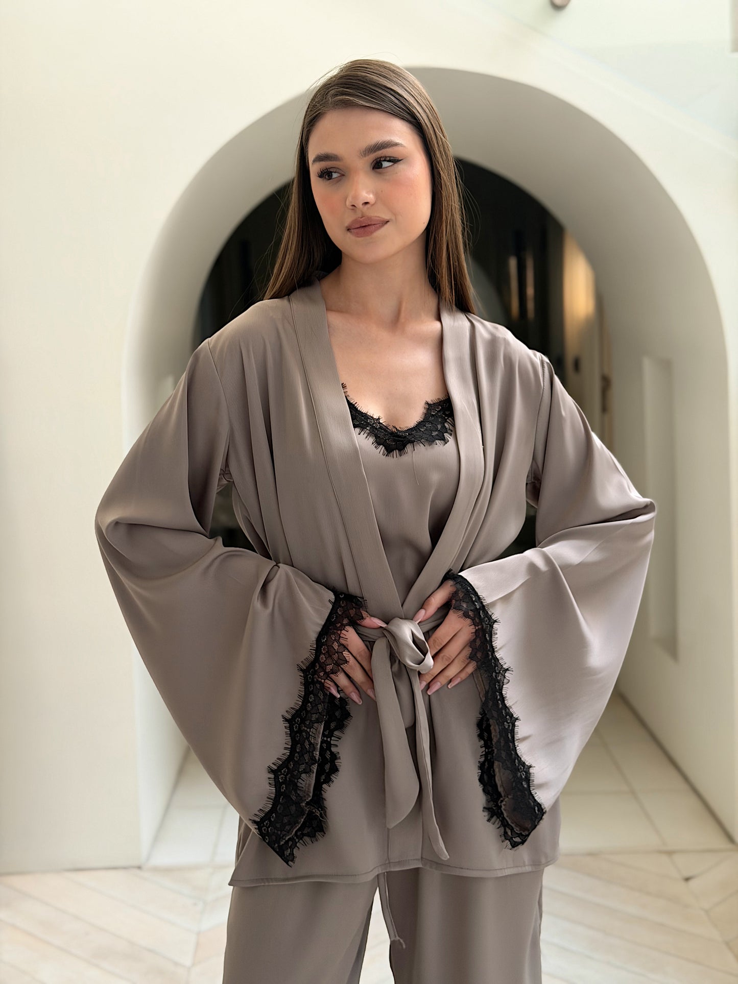 Self love satin/ Dream lace in cafe