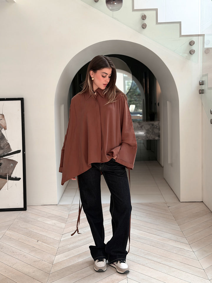 Effortless Flow blouse in Brown