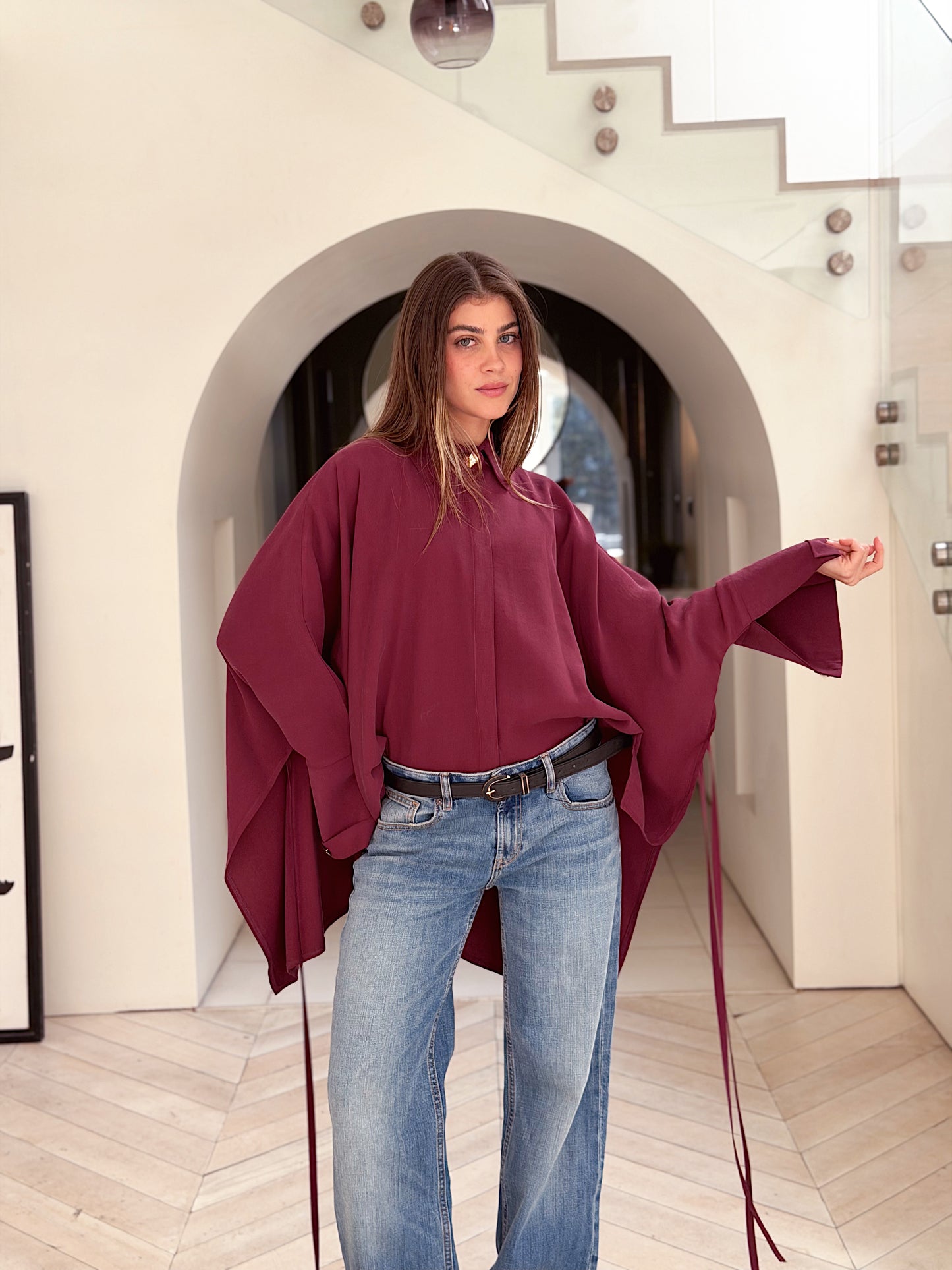 Effortless Flow blouse in Burgundy