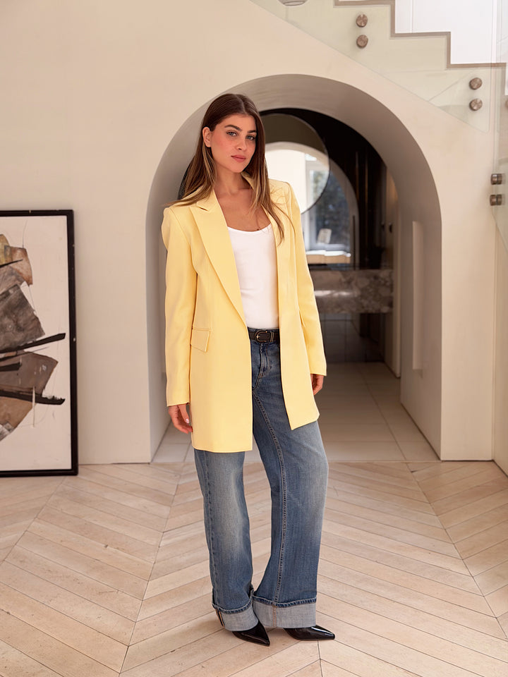 Slim Fit Blazer In Butter Yellow
