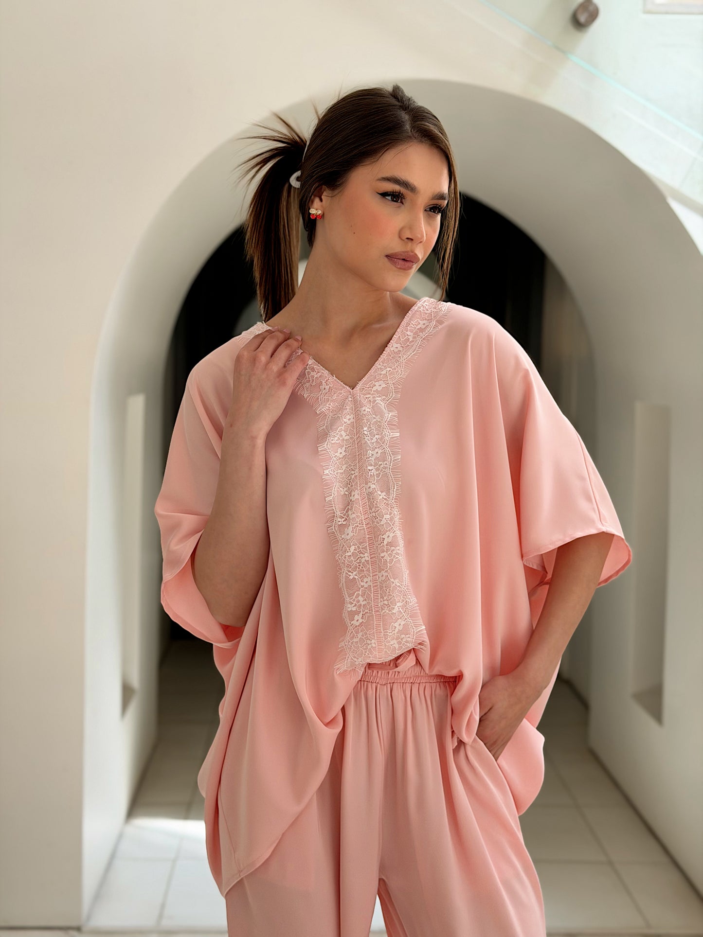 Self love satin/soft breeze in rose pajama only