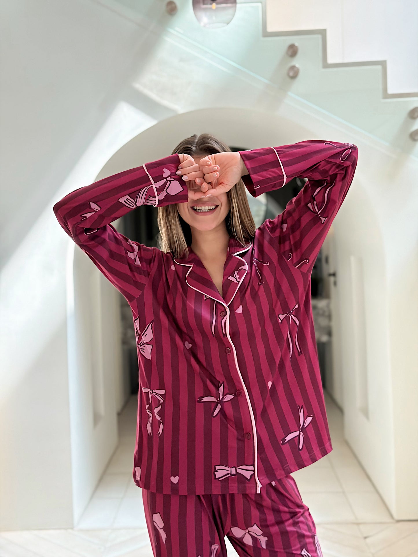 Self love cotton /Berry Bows in Fuchsia