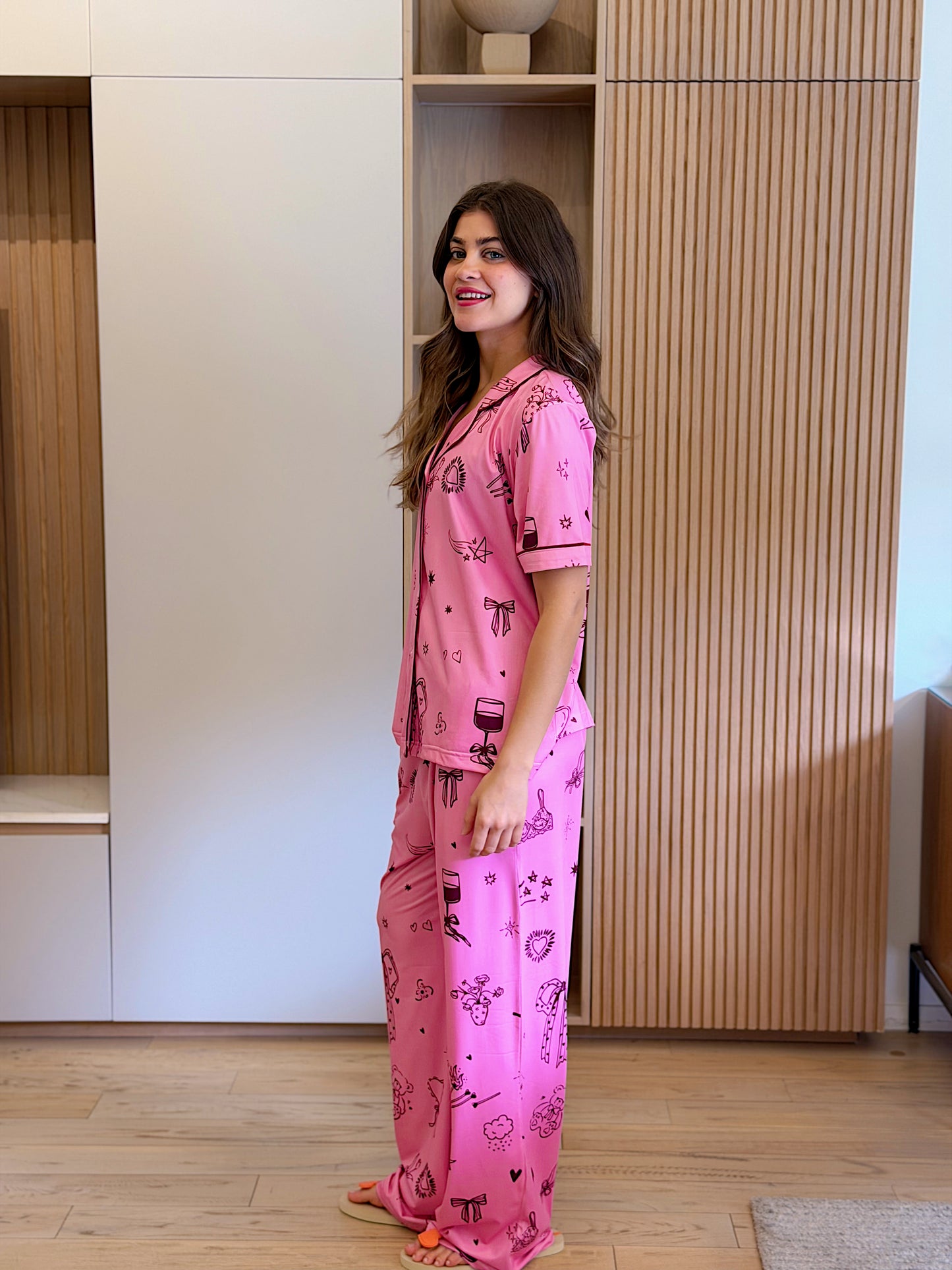 Self love cotton Button -up pajama/ just a girl