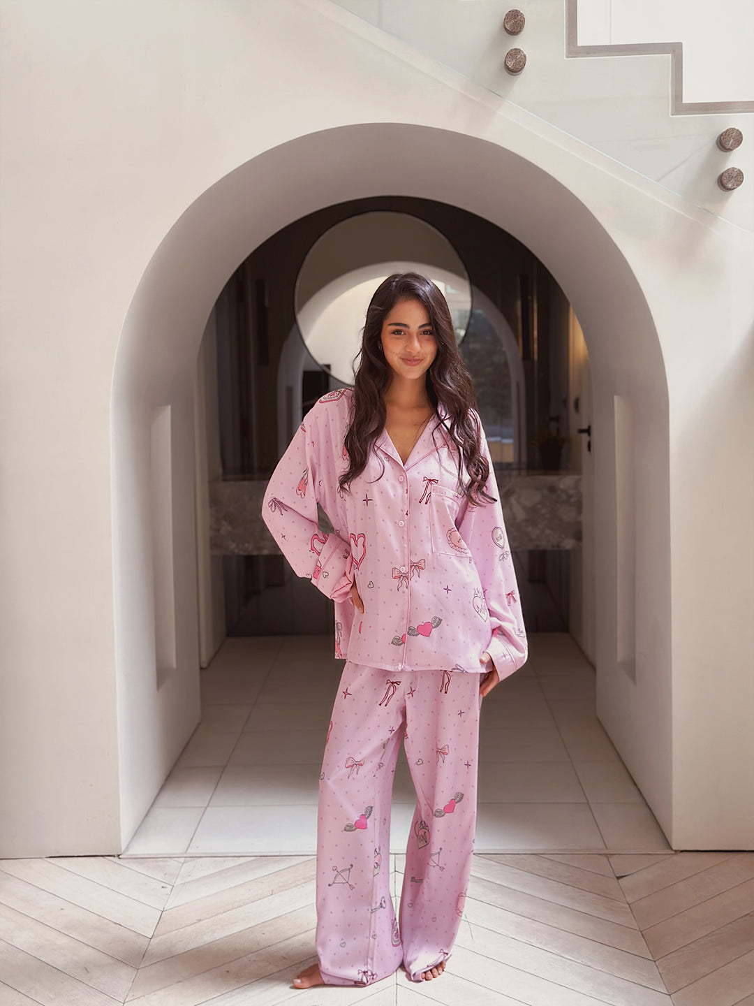 Self love cotton /Angle mood in pink pajama only