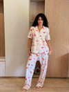 Self love cotton Button -up pajama / coffe