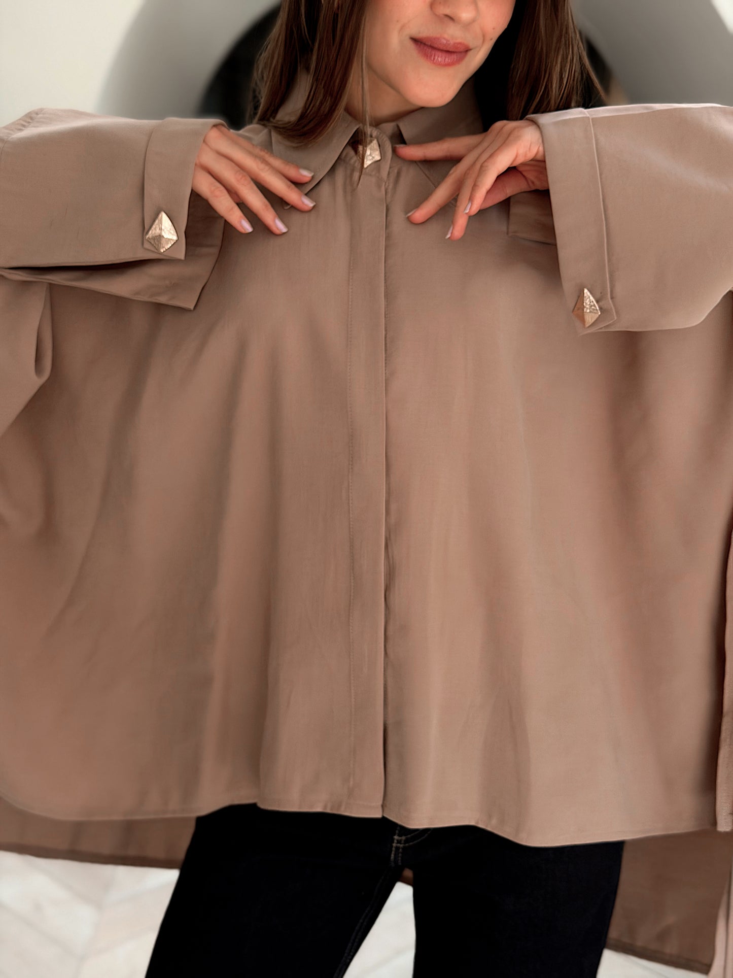 Effortless Flow blouse in Beige