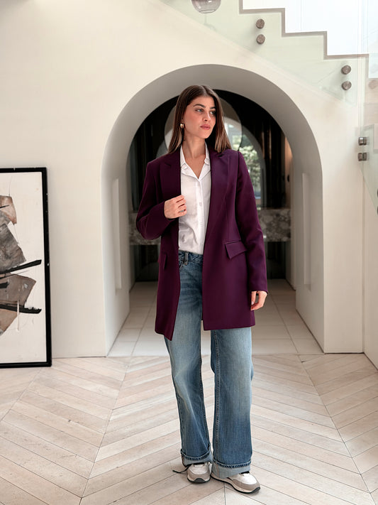 Slim fit Blazer in burgundy