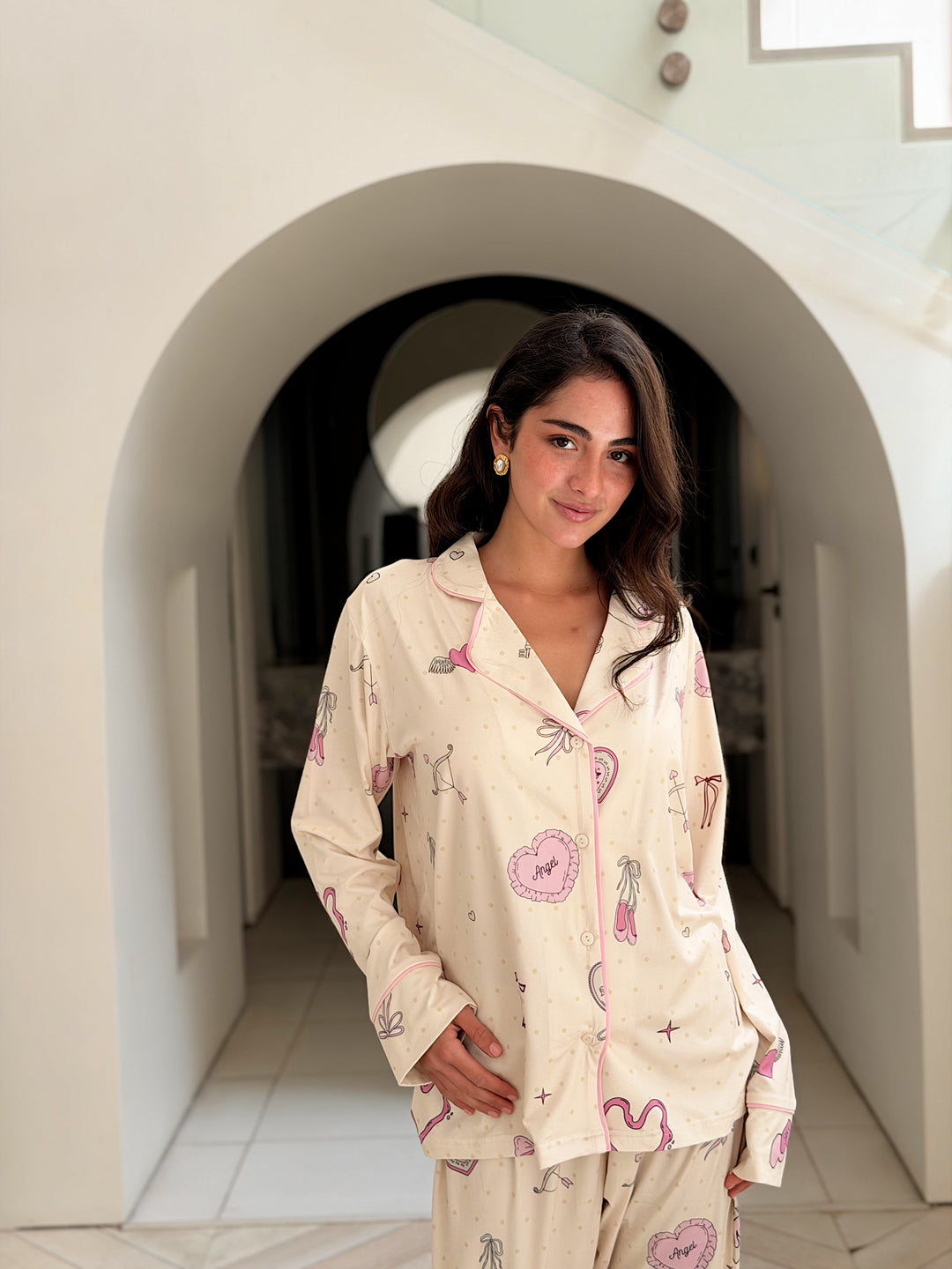 Self love cotton\ Angle mood in yellow pajama only