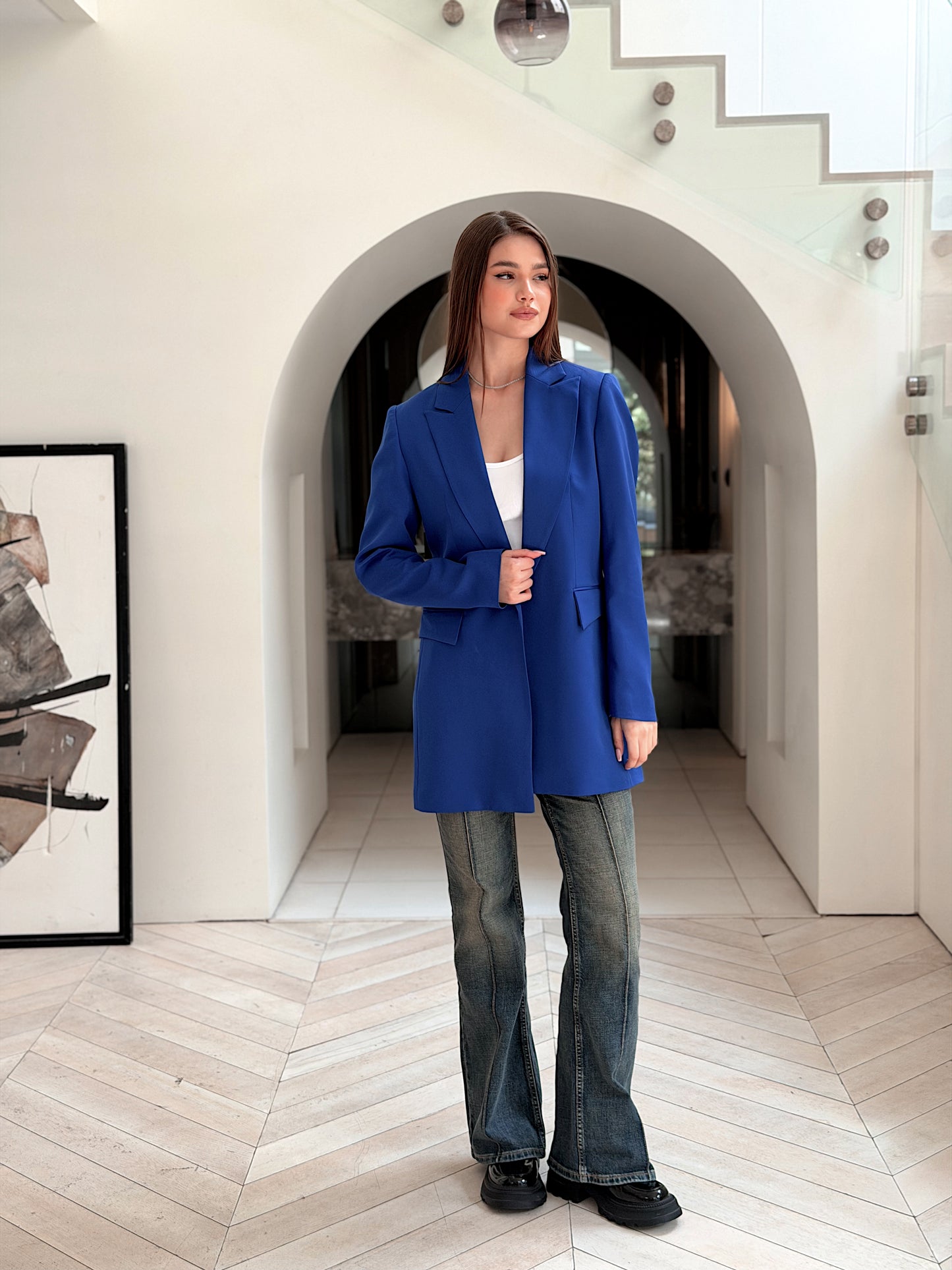 Slim fit blazer in Royel blue