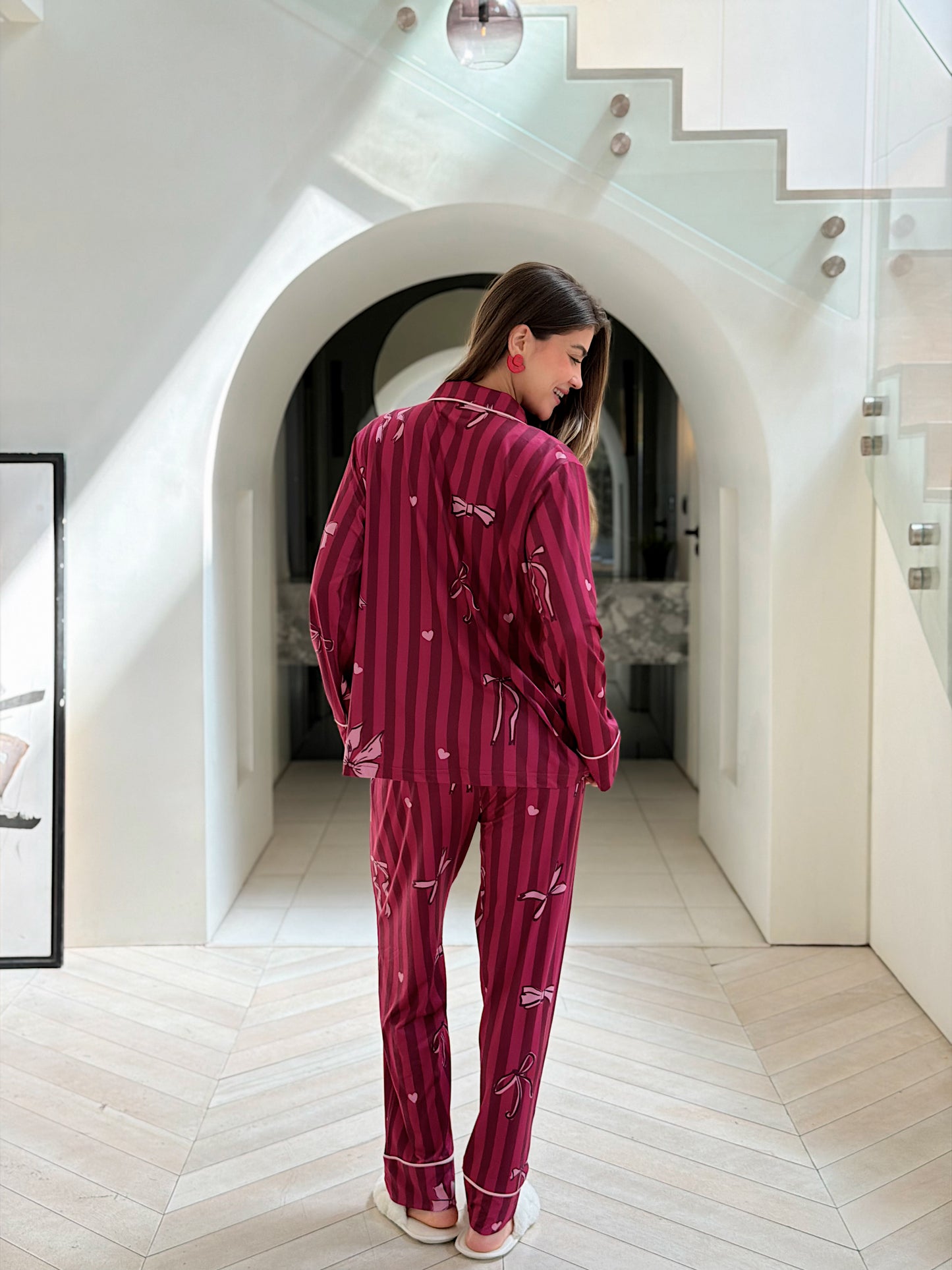 Self love cotton /Berry Bows in Fuchsia