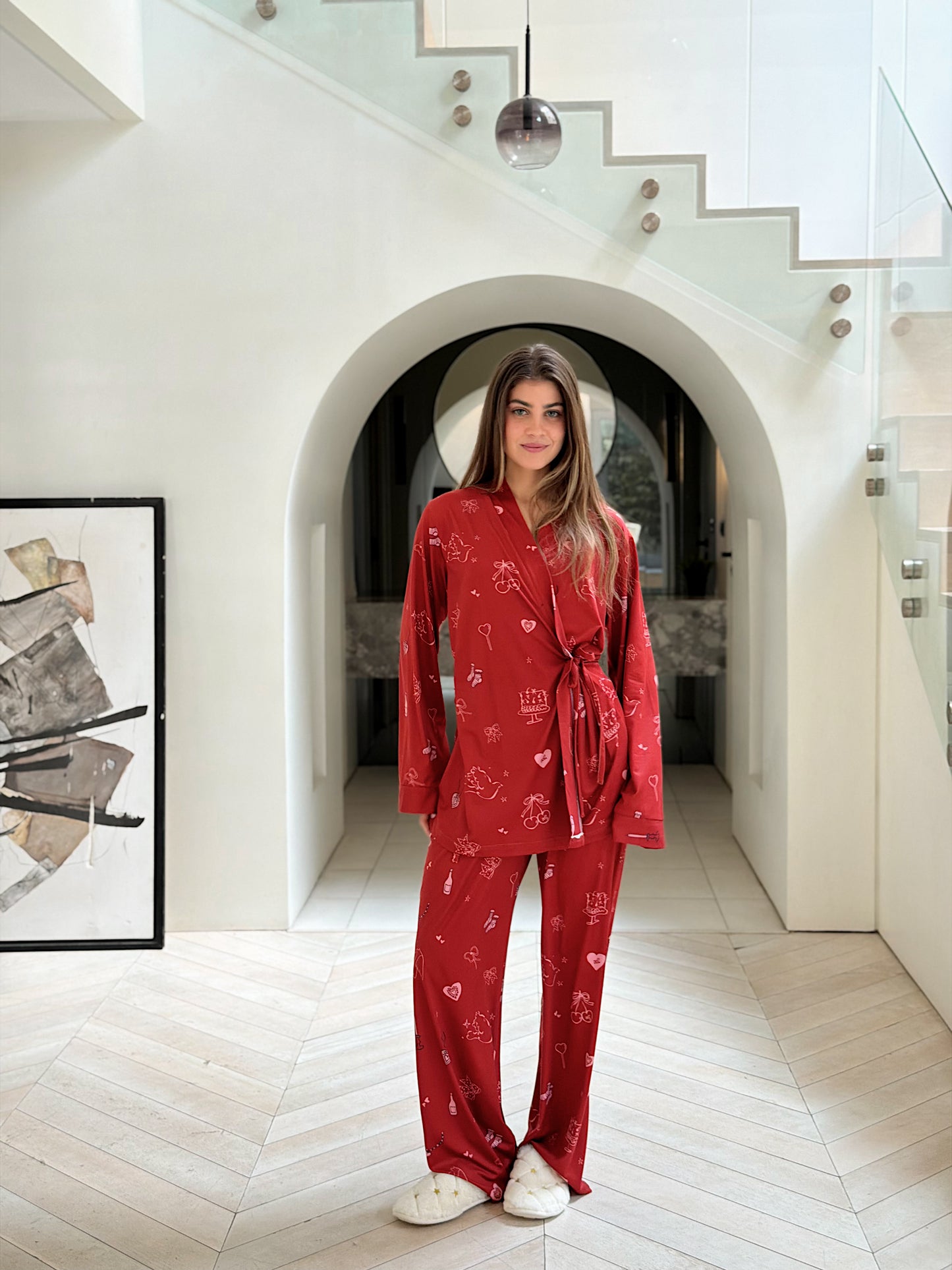 Self love cotton/ Angle mood in red pajama only