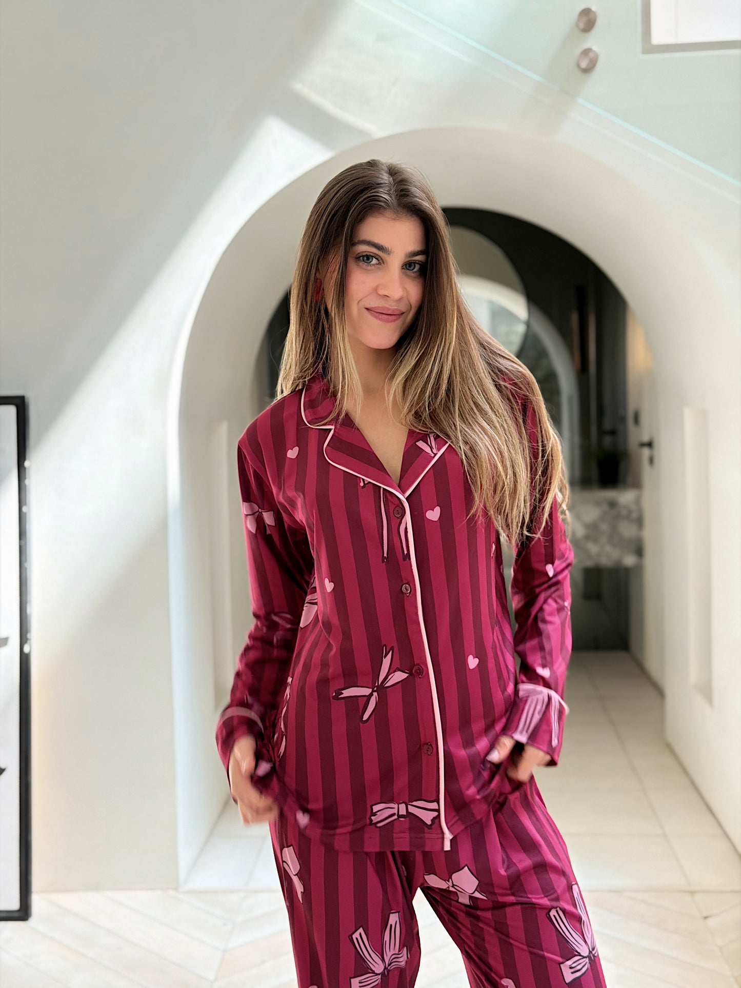 Self love cotton /Berry Bows in Fuchsia