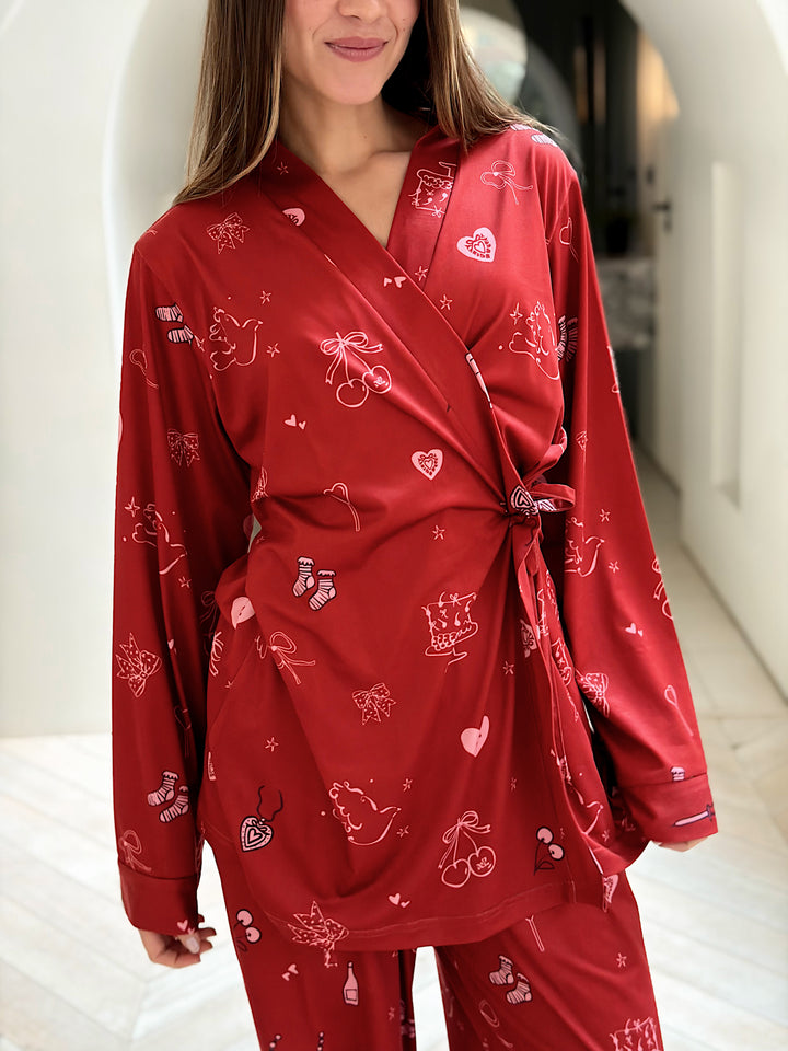 Self love cotton/ Angle mood in red pajama only