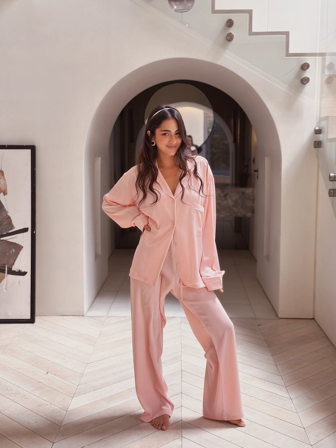 Self love satin /Dream lace in rose pajama only