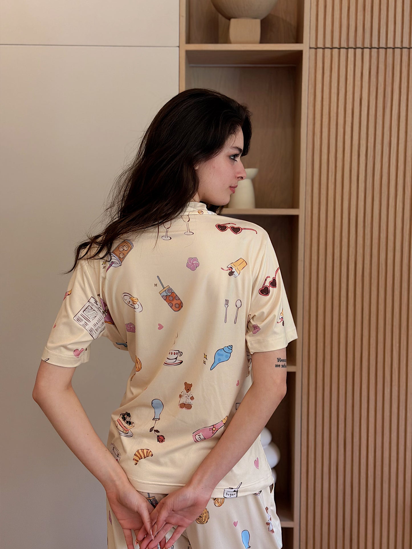 Self love cotton warp-style pajama/self love in yellow
