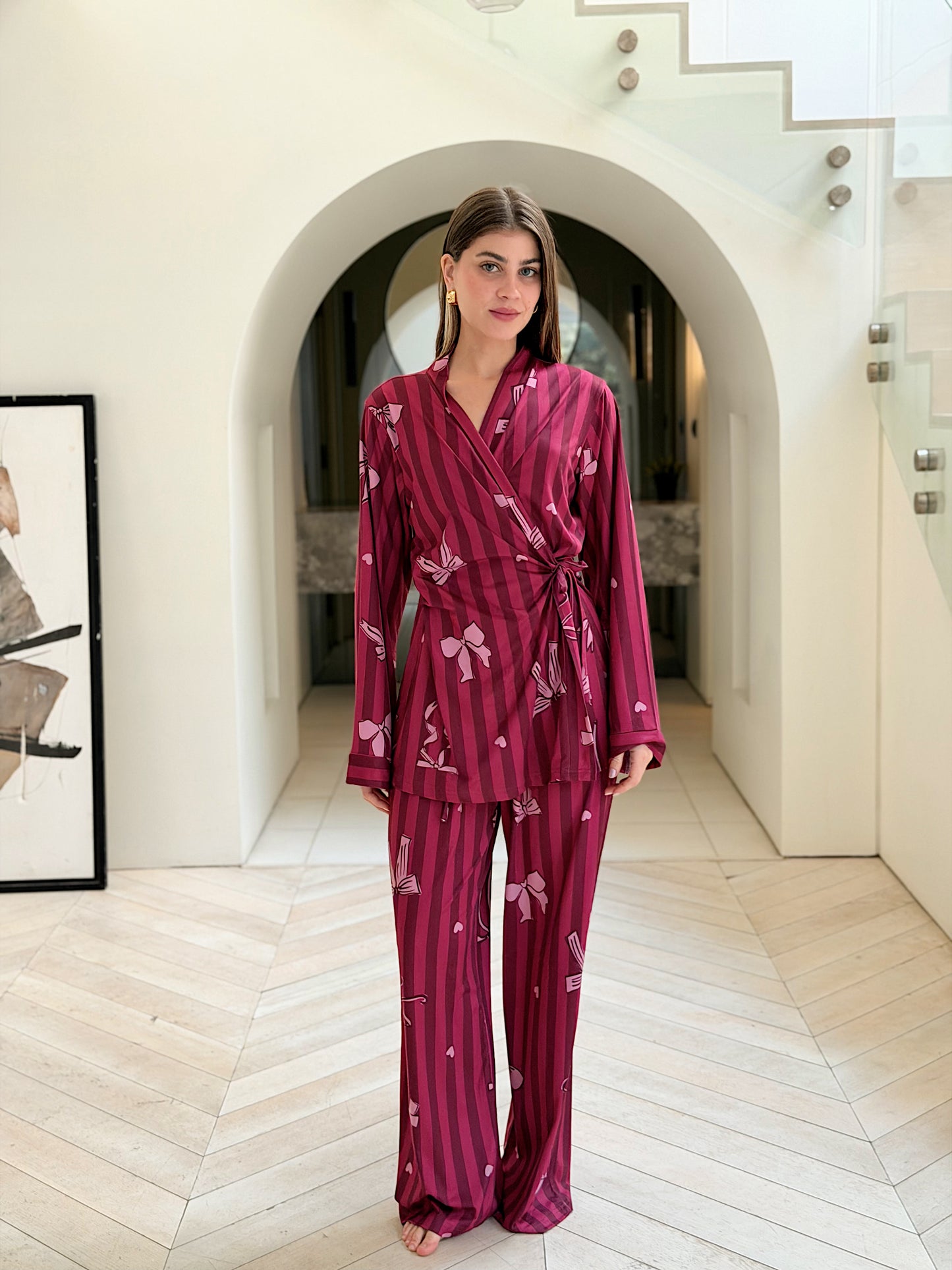 Self love cotton /Berry Bows in Fuchsia