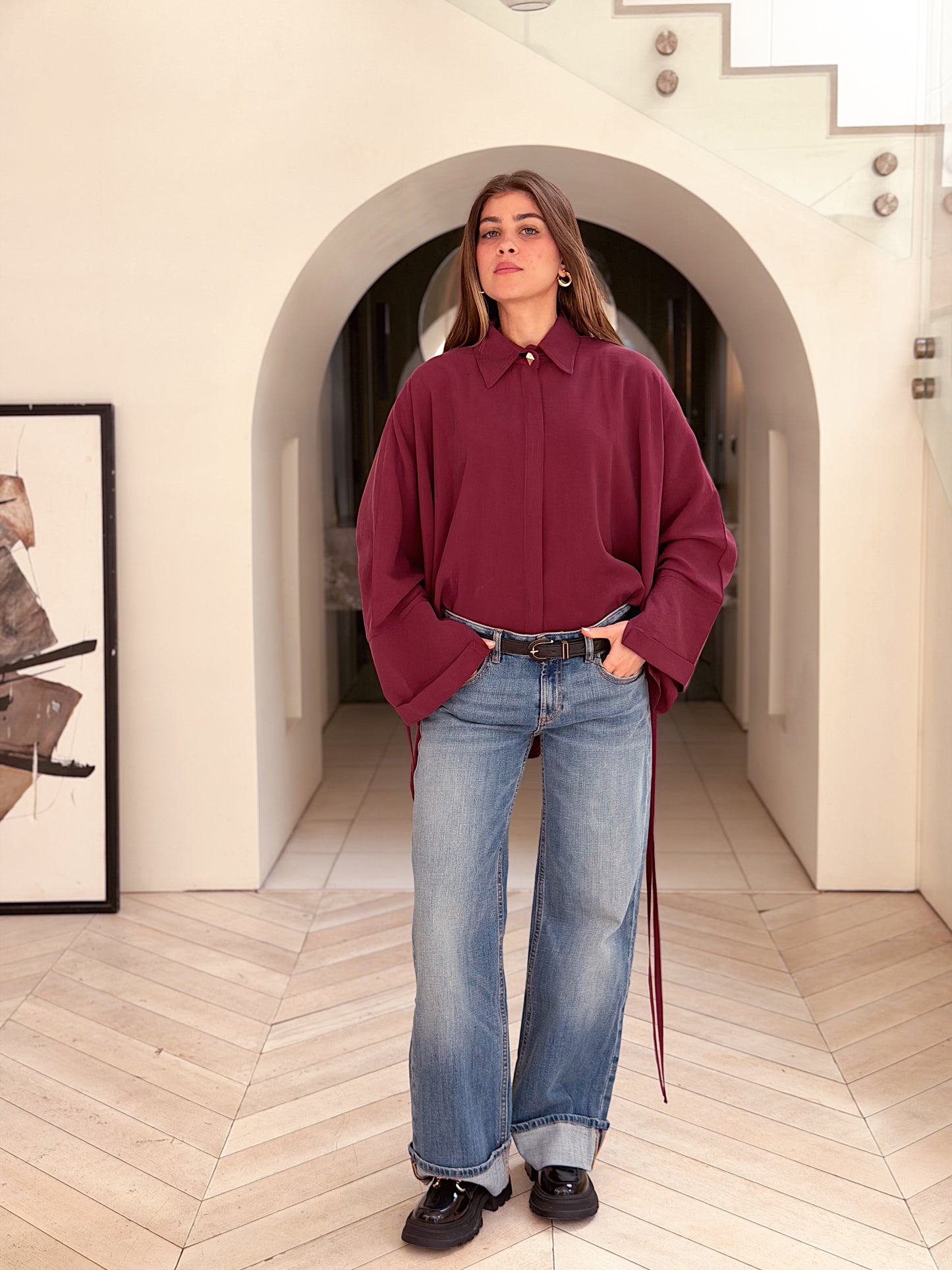 Effortless Flow blouse in Burgundy