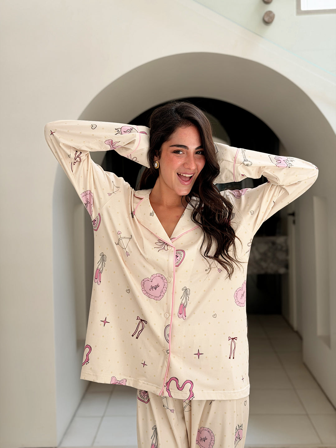 Self love cotton\ Angle mood in yellow pajama only