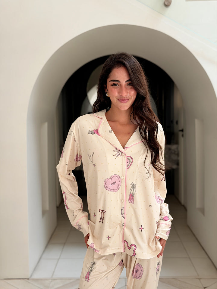 Self love cotton\ Angle mood in yellow pajama only