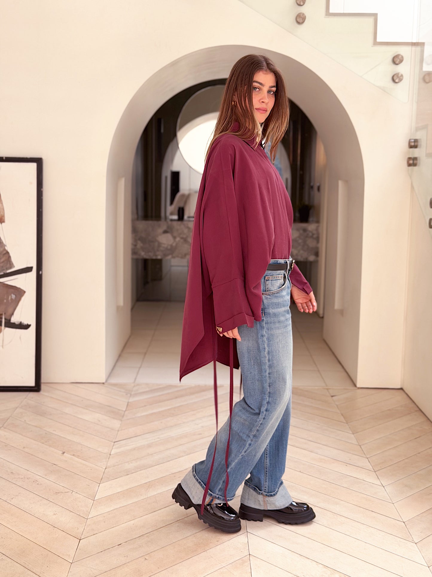Effortless Flow blouse in Burgundy
