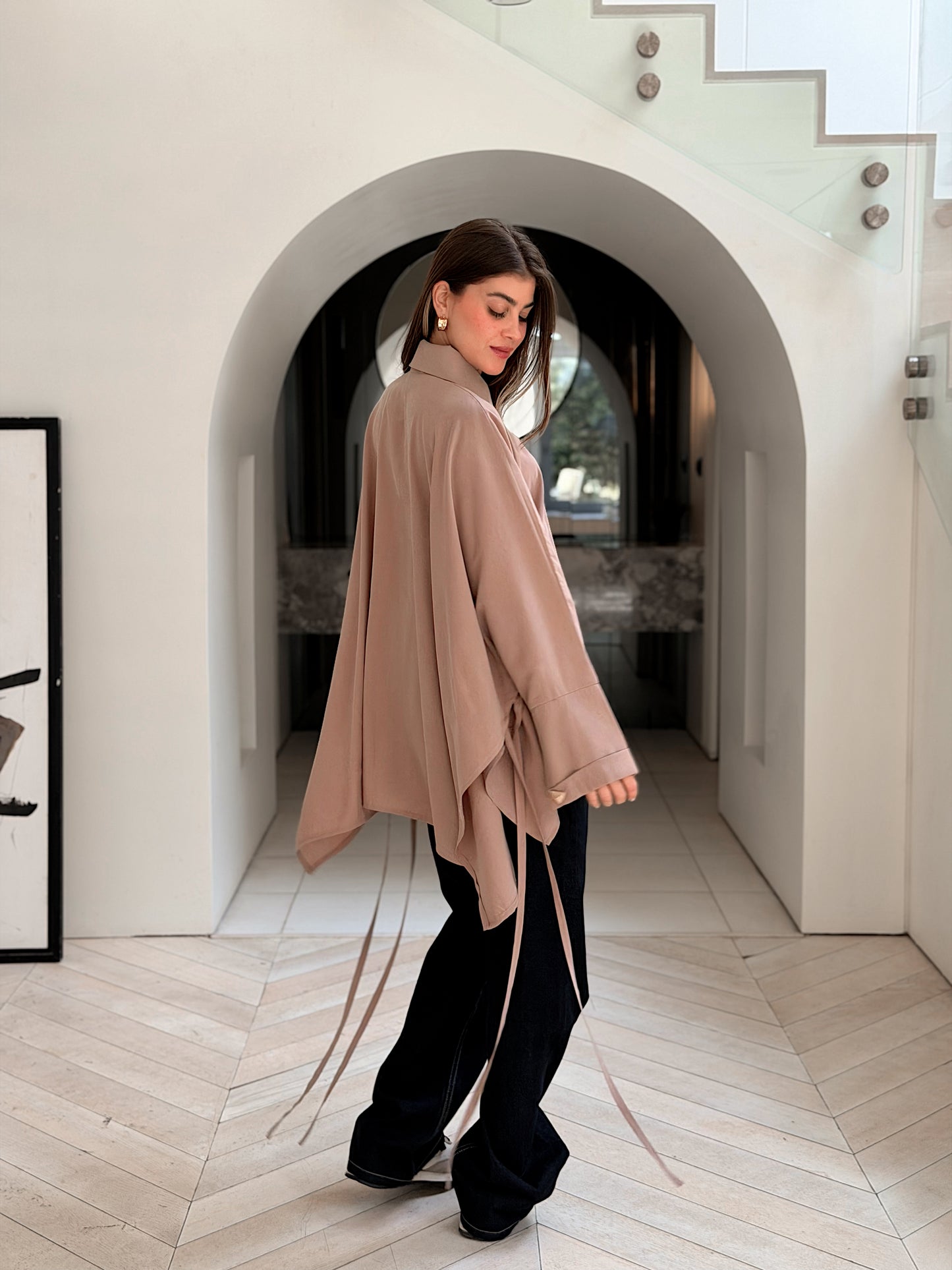Effortless Flow blouse in Beige