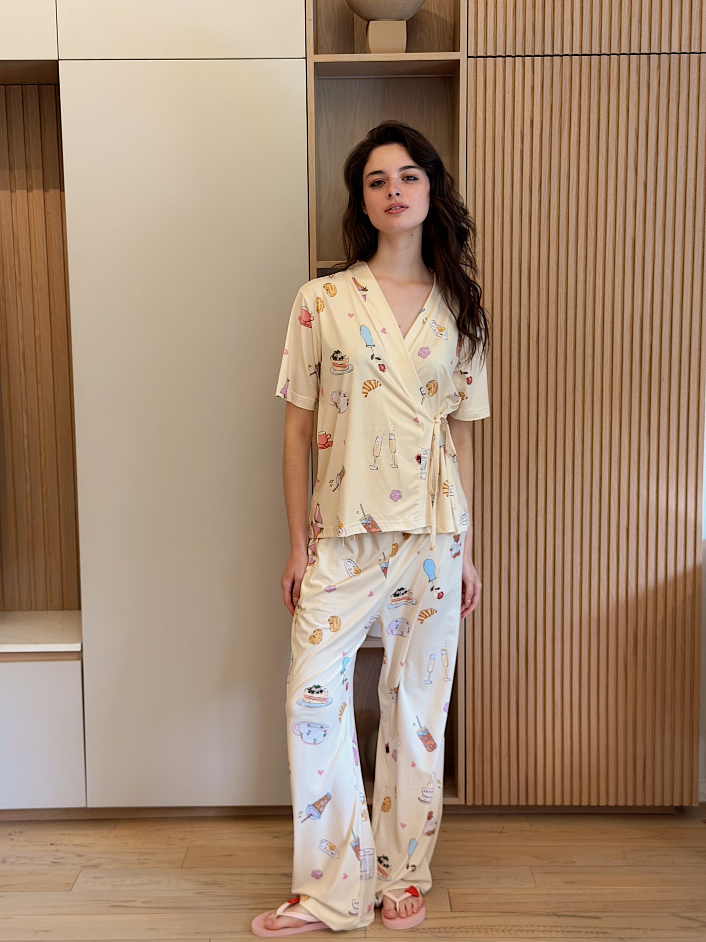 Self love cotton warp-style pajama/self love in yellow