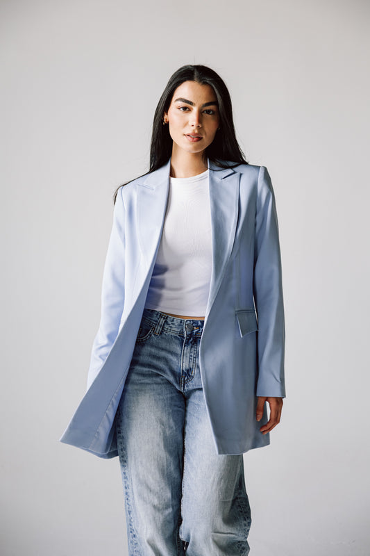 Slim fit sky blue blazer