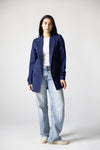 Ruffles Blazer in Navy blue