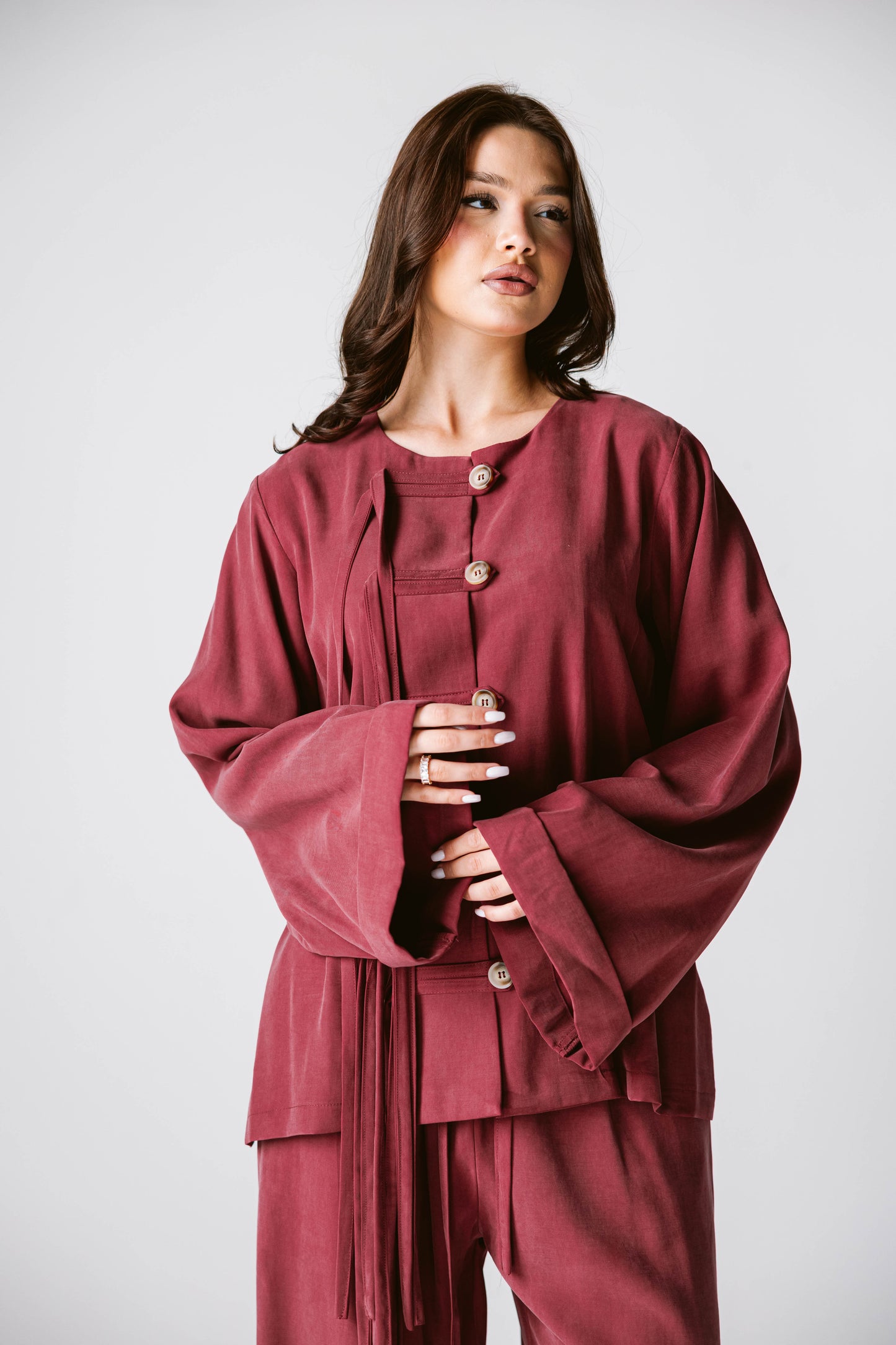 Fringes Set In Burgundy
