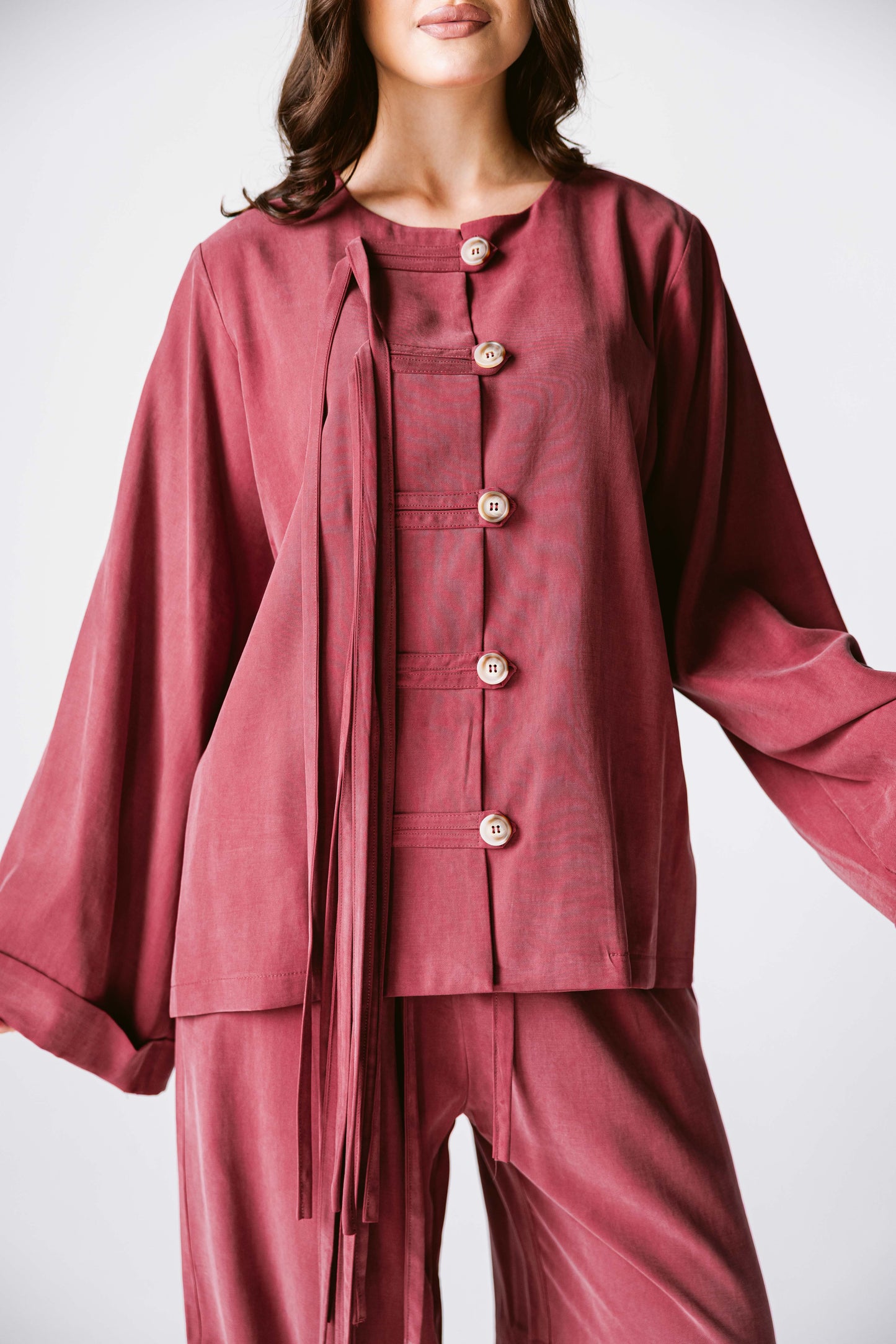 Fringes Set In Burgundy