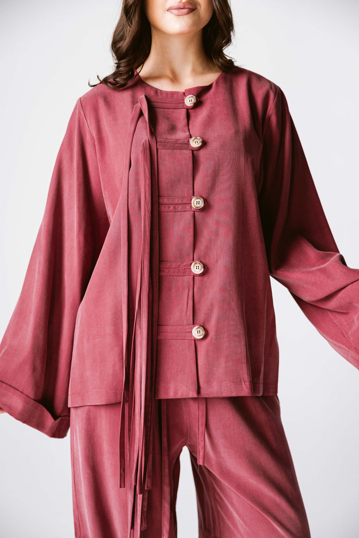 Fringes Set In Burgundy