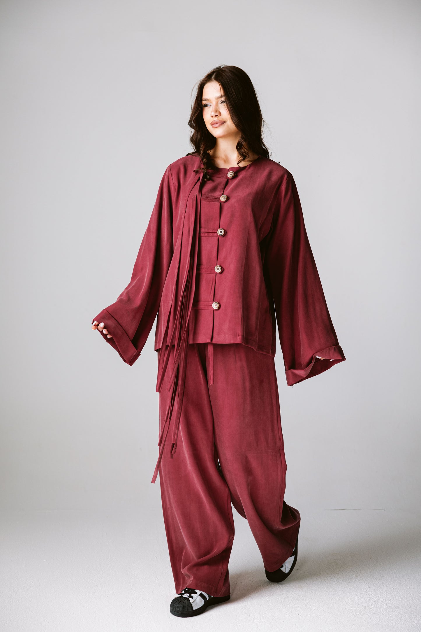 Fringes Set In Burgundy